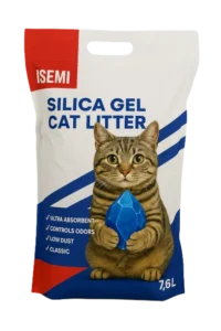 Crystal Cat Litter Silica Gel Cat Litter in Die cut Handle Flat Bottom Bag by Isemipet