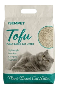 Peach scented Natural Tofu Cat Litter in Hanging Hole Stand up Pouch by Isemipet
