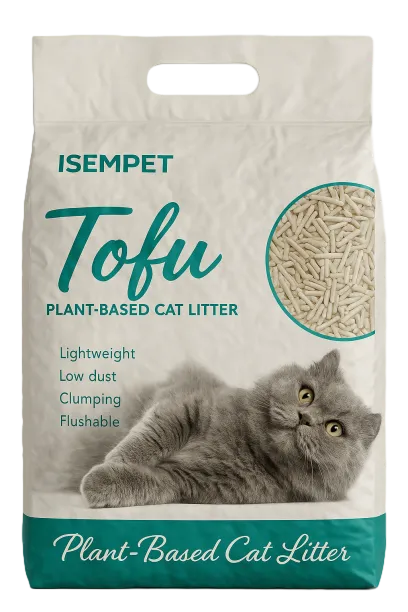 Peach-Scented Natural Tofu Cat Litter in Hanging Hole Stand-Up Pouch by ISEMIPET
