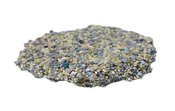 Sodium Bentonite Cat Litter With Multicolored Particles Including Green and Beige, by ISEMIPET