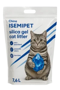 Ultra Absorbent Silica Gel Cat Litter in Classic Die cut Handle Bag by Isemipet