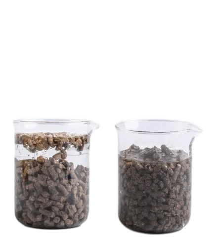 Transparent Beaker Showing Paper Litter Pellets Inside