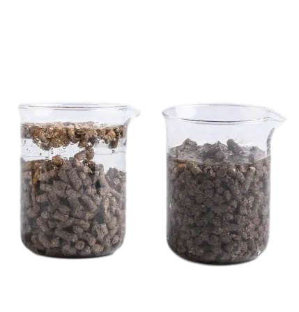 Transparent Beaker Showing Paper Litter Pellets Inside
