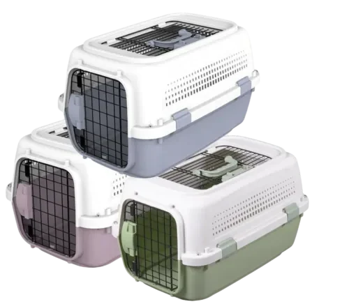 Stack of Three Hard shell Pet Carriers in Multiple Colors