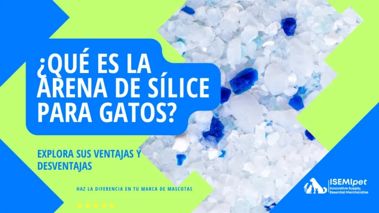 Arena De Sílice Para Gatos En Primer Plano Con Título Sobre Ventajas Y Desventajas