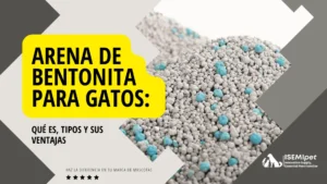 Arena De Bentonita Gris Con Partículas Azules Acompañada De Título Explicativo Sobre Tipos Y Ventajas